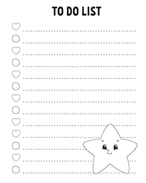 Vector to do list printable template lined sheet handwriting paper for diary planner checklist wish list vector illustration