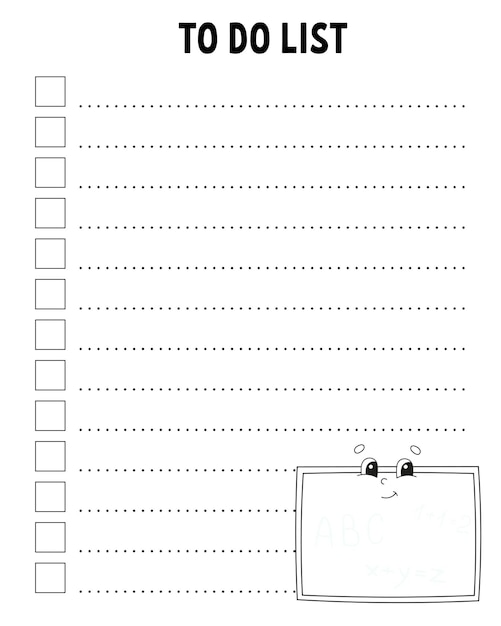 할 일 목록 인쇄 가능한 템플릿 줄 지어 종이 필기지 다이어리 플래너 체크리스트 위시리스트