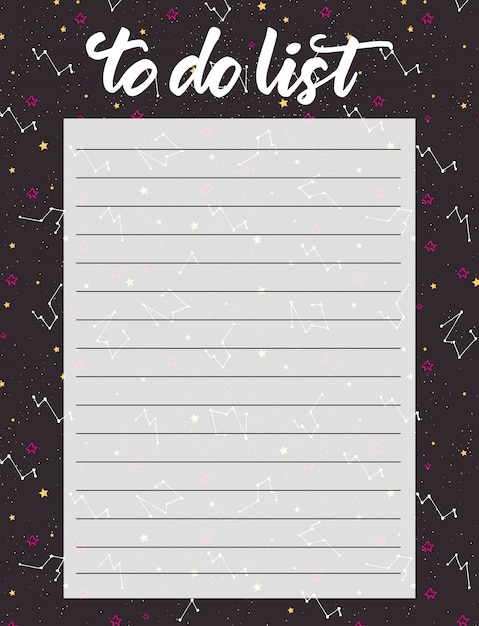 Vector to do list template design