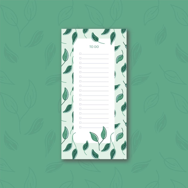 Vector to do list template illustration with leaves