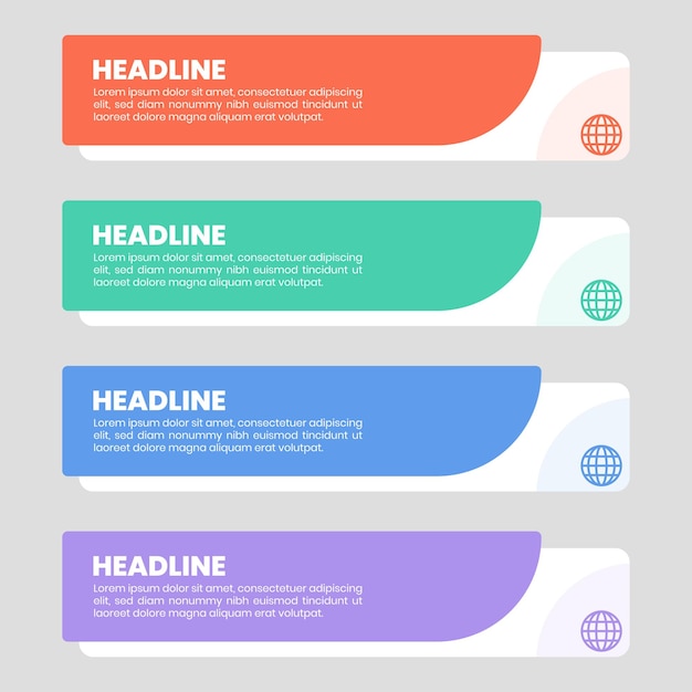 Vector list template in infographic form for presentation design