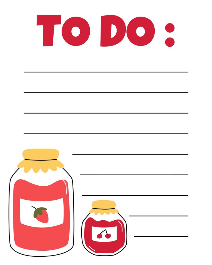 Vector to do list template. organizer and schedule with place for notes. good for kids.