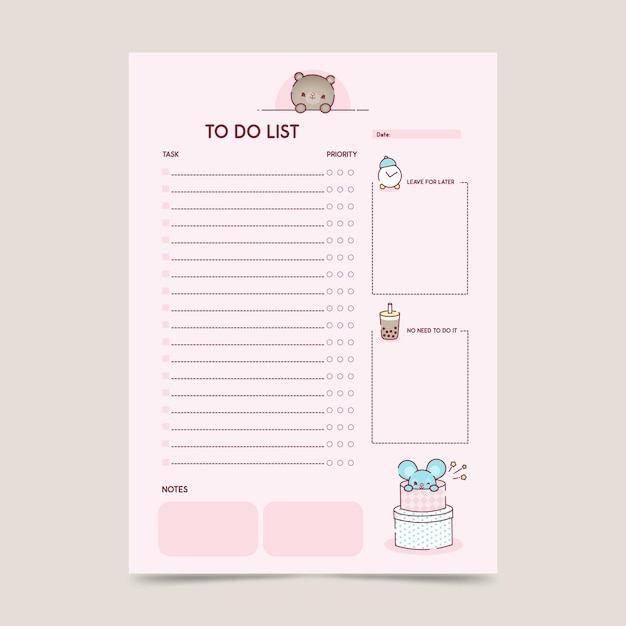 Vector to do list template premium vector