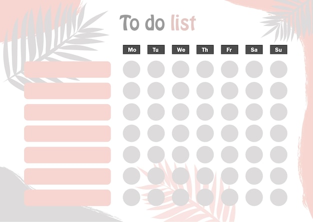 to-do list for the week with abstract elements