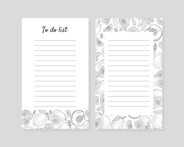 Vector to do list with lines for notes vector illustration