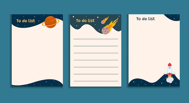 To do list with space theme