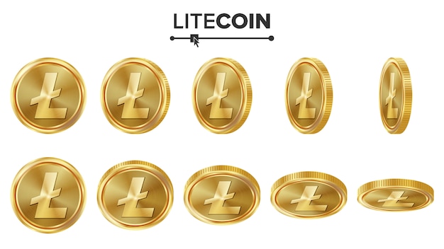 Litecoin 3d gouden munten