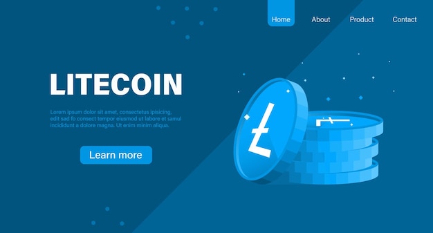 LITECOIN banner en lay-out webpagina