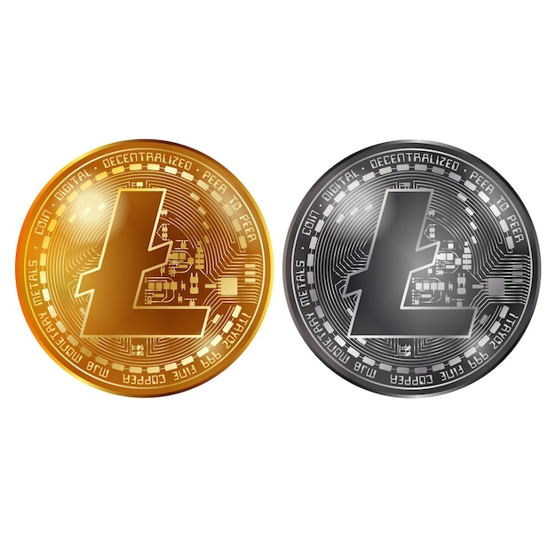 Litecoin gold and silver coins