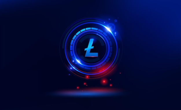 Litecoin 또는 LTC 배너 웹 Altcoin 암호 화폐 Blockchain 기술 벡터 illustartion