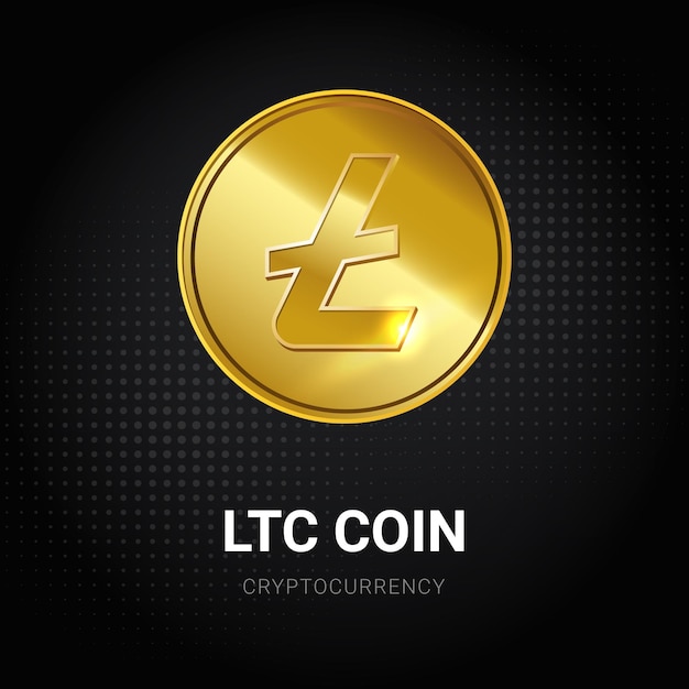 Litecoin luxury golden cryptocurrency background poster