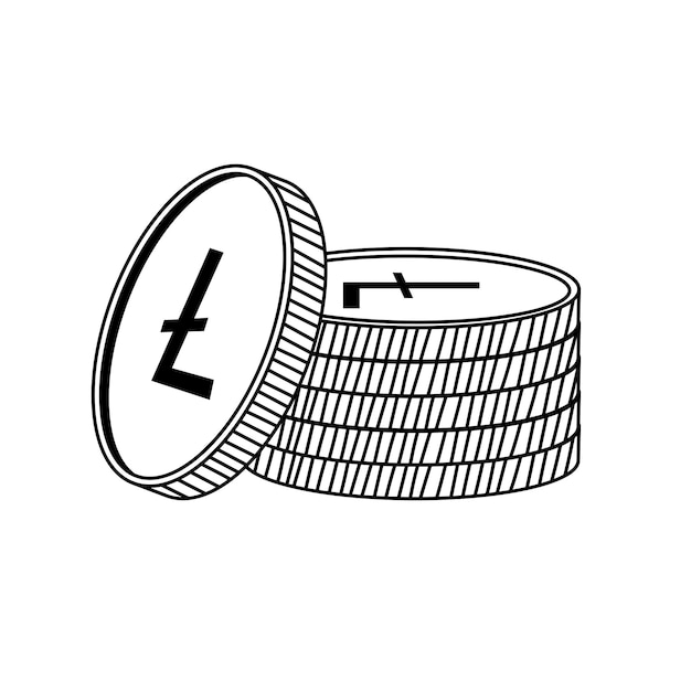 Litecoin Куча монет Интернет-магазин финансовые банки экономия денег концепция безналичного общества