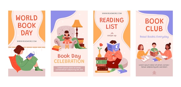 Literature and book club instagram stories collection