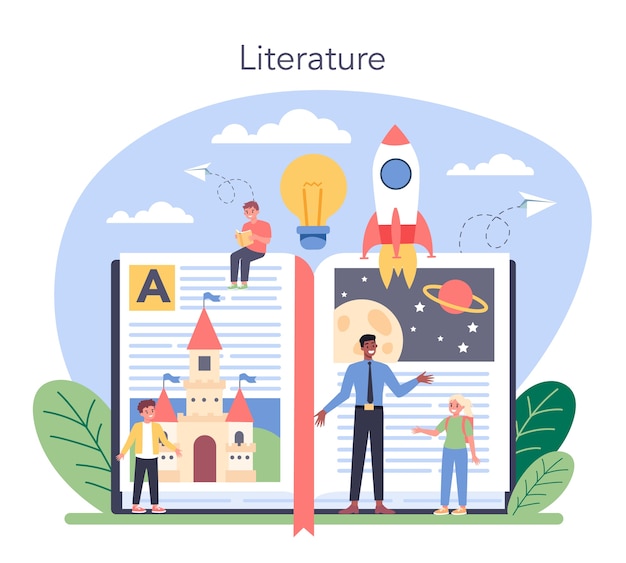 Literature school subject illustration