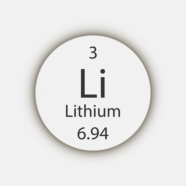 Lithium symbol Chemical element of the periodic table Vector illustration