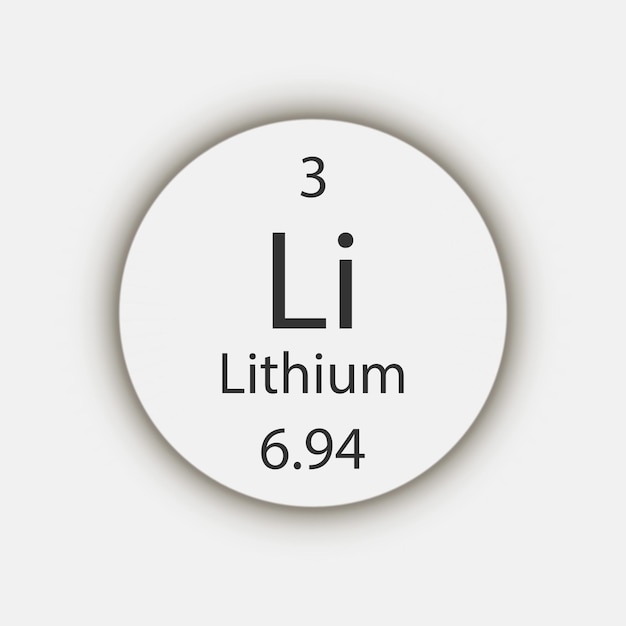 Lithium symbol chemical element of the periodic table vector illustration