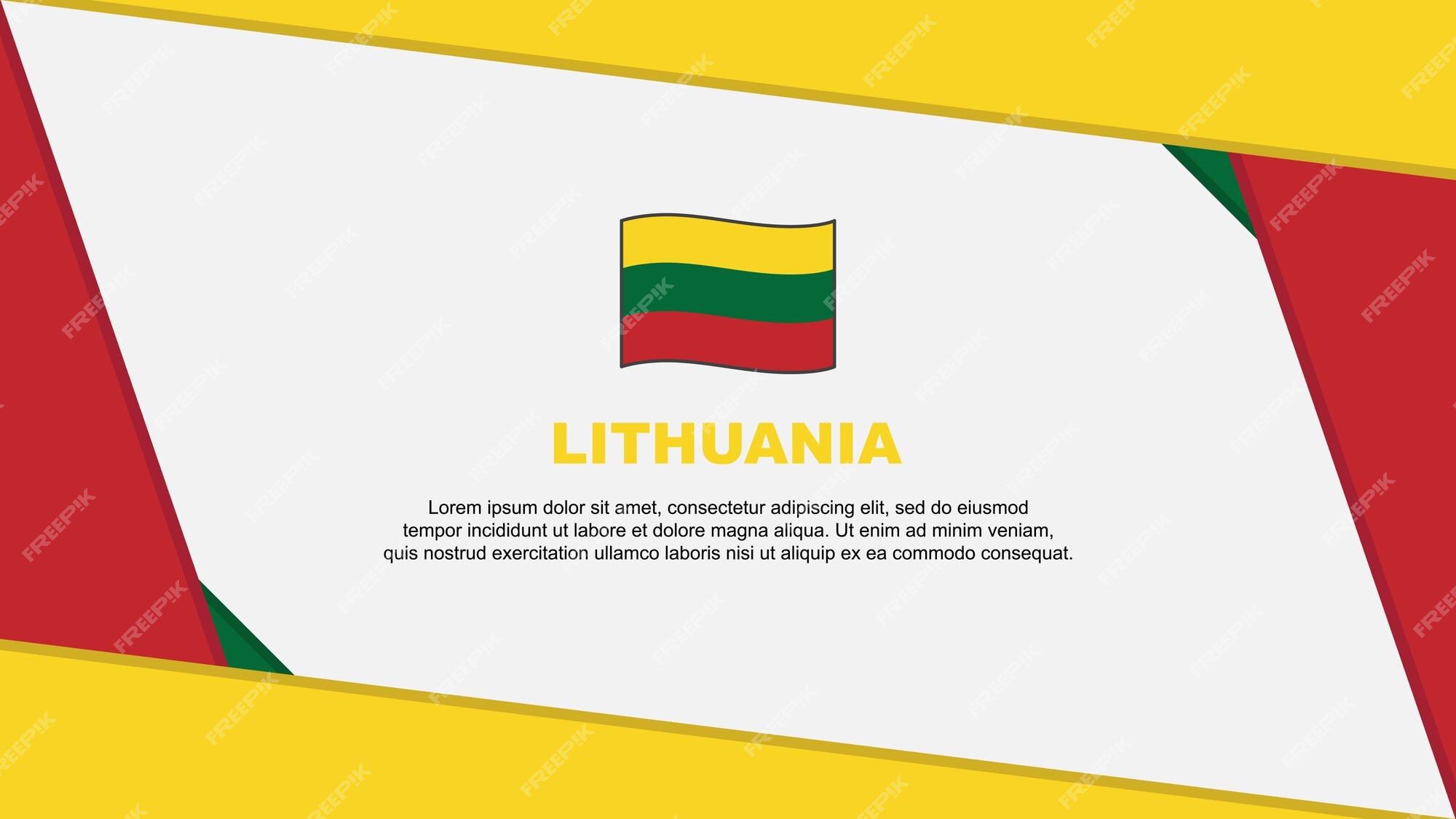 Premium Vector | Lithuania flag abstract background design template  lithuania independence day banner cartoon vector illustration lithuania  cartoon