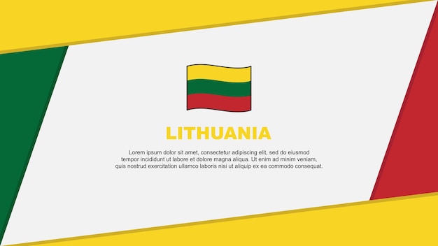 Флаг Литвы Абстрактный Фон Дизайн Шаблона День Независимости Литвы Баннер Мультфильм Векторные Иллюстрации День Независимости Литвы