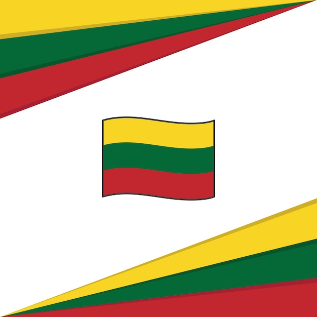 Modello di disegno astratto della bandiera lituana banner del giorno dell'indipendenza della lituania social media post bandiera della lituania