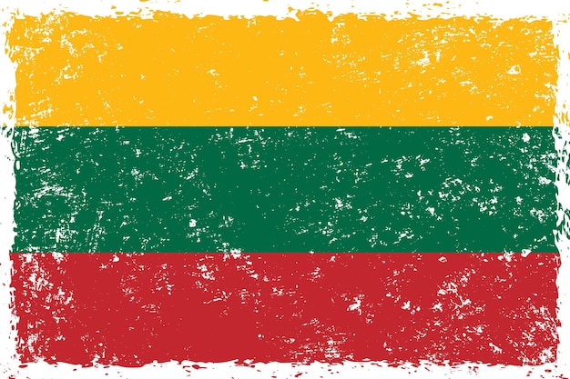 Lithuania flag grunge distressed style