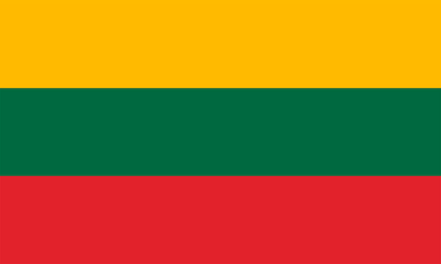 Lithuania flag official colors and proportion vector illustration