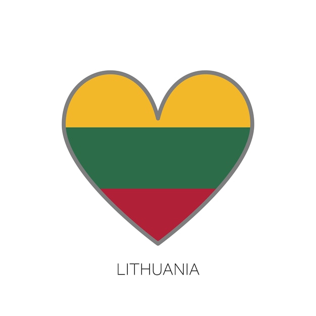 Lithuania flag romance love heart shaped vector icon