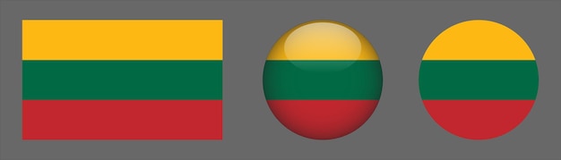 Lithuania Flag Set Collection Vector