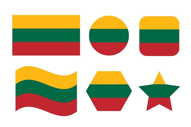 Lithuania flag simple illustration for independence day or election. Simple icon for web