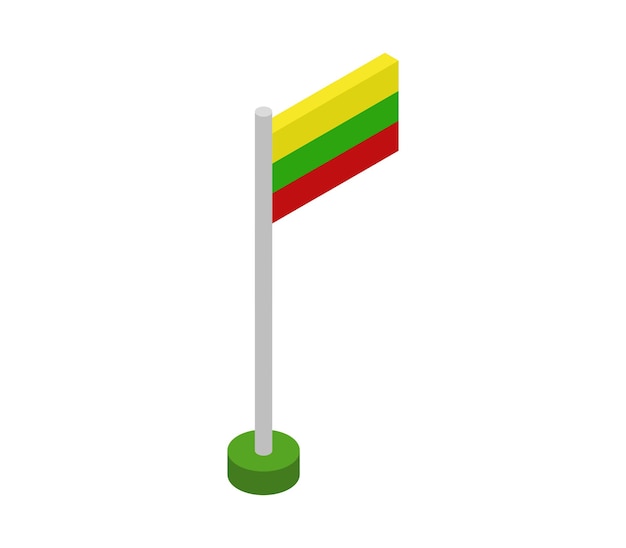 Lithuania isometric flag