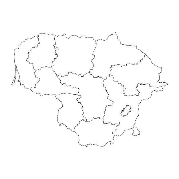 Lithuania map with counties Vector illustration