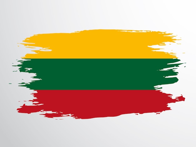 Lithuanian flag painted with a brush