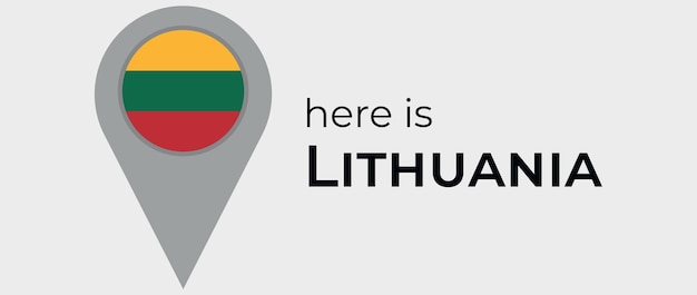 Litouwen kaartmarkeringspictogram hier is Litouwen vectorillustratie