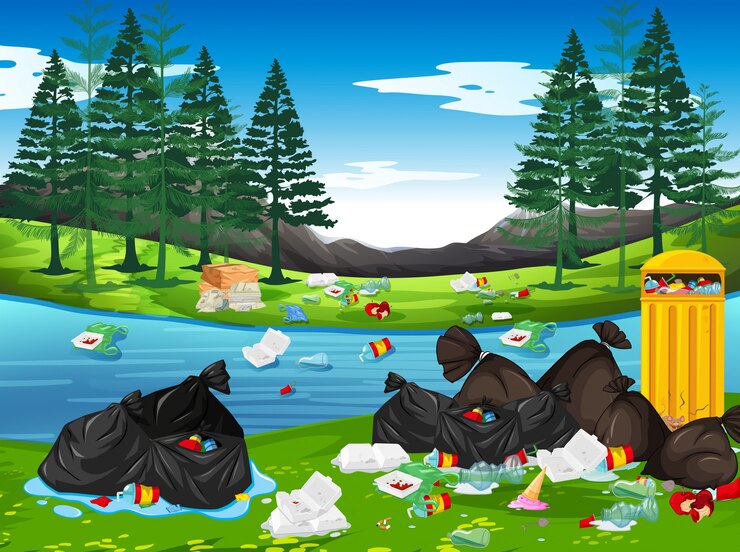 Vector litter in the park
