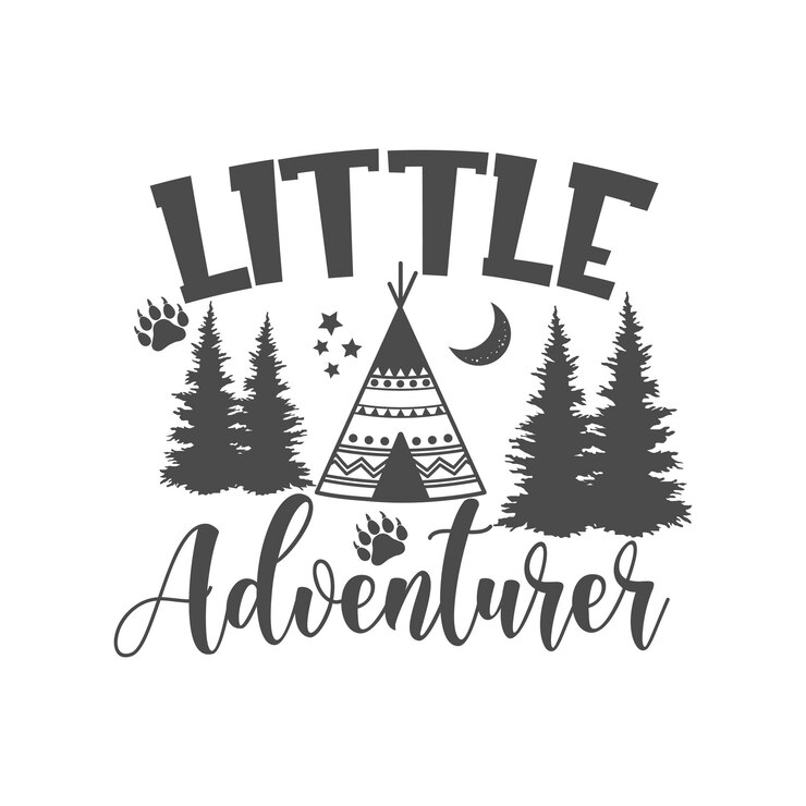 Vector little adventurer funny quote. vector childish illustration. baby newborn.