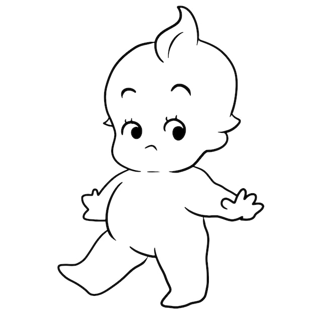 Little angel cartoon doodle kawaii anime coloring page cute illustration drawing character chibi