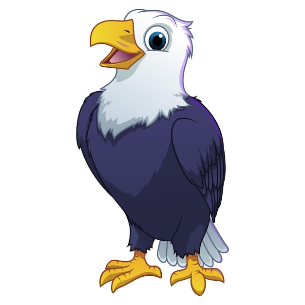 Little bald eagle cartoon animal illustration