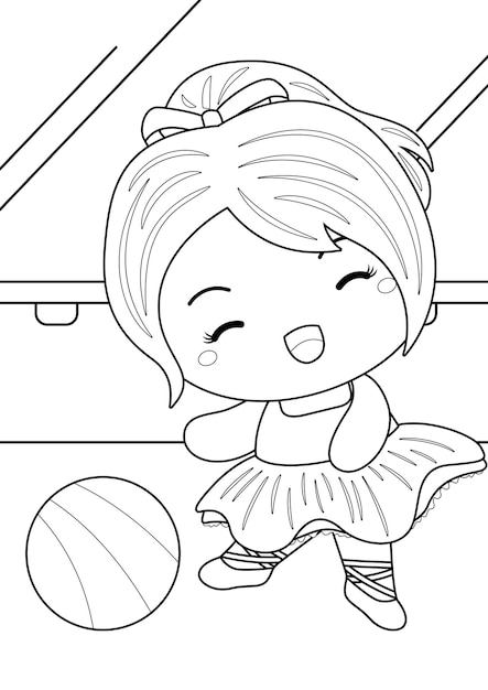 Little ballerina ballet activity coloring pages a4 for kids and adult