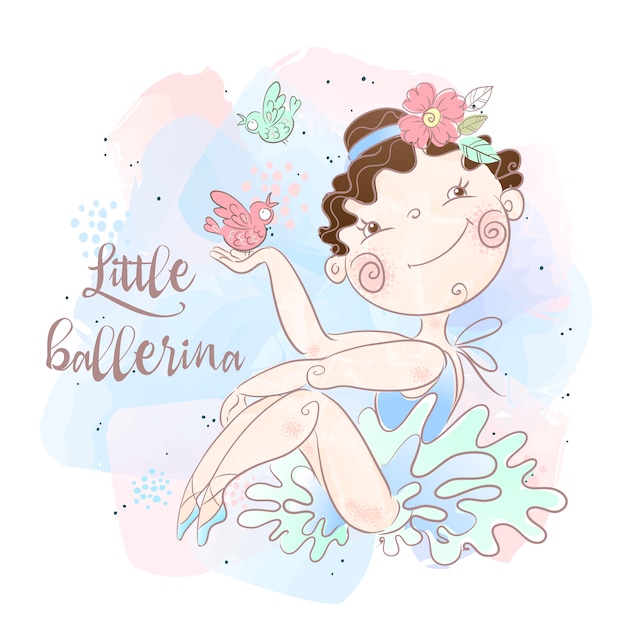 A little ballerina with birds