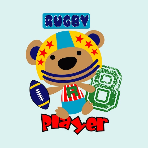 little bear sport design cartoon vector illustration