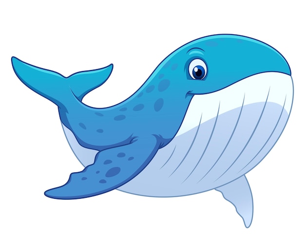 Little Blue Whale Cartoon Animal Illustration