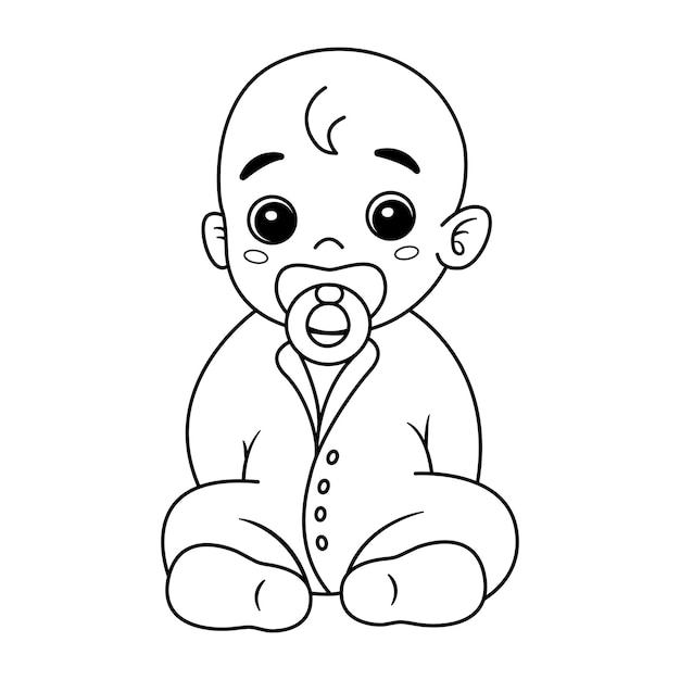 Vector little boy for coloring page