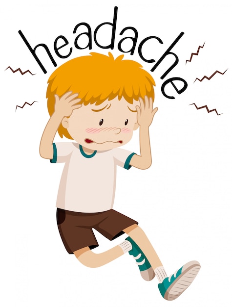 Little boy having headache