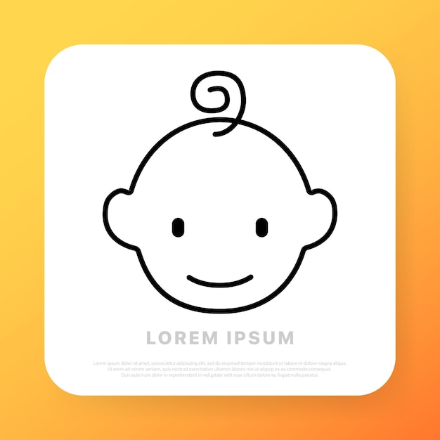 Little boy line icon child children kid cheerful funny small\
childhood concept vector line icon for business and\
advertising