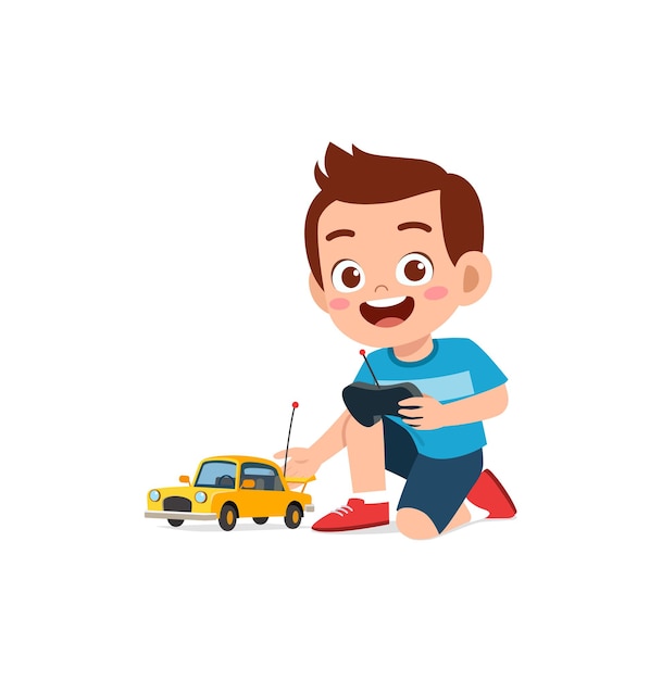 Premium Vector  Child playing with toys