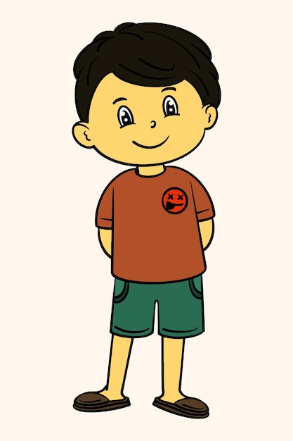 Illustrazione vettoriale di un ragazzino in piedi