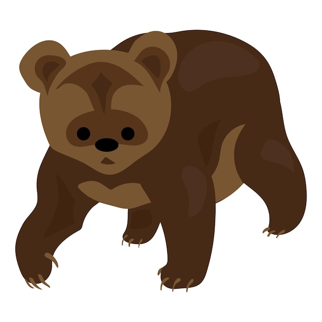 Little brown bear icon Cartoon of little brown bear vector icon for web design isolated on white background