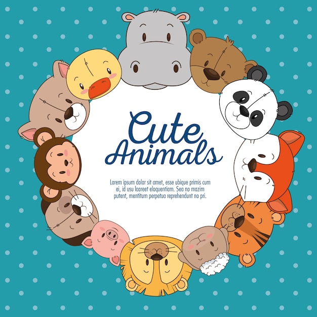 little and cute animals group