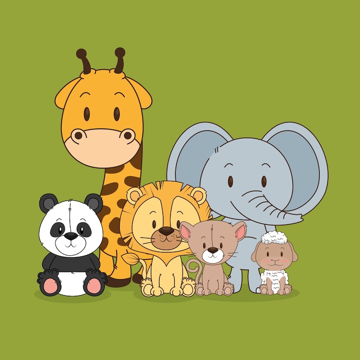 Vector 小さくてかわいい動物群