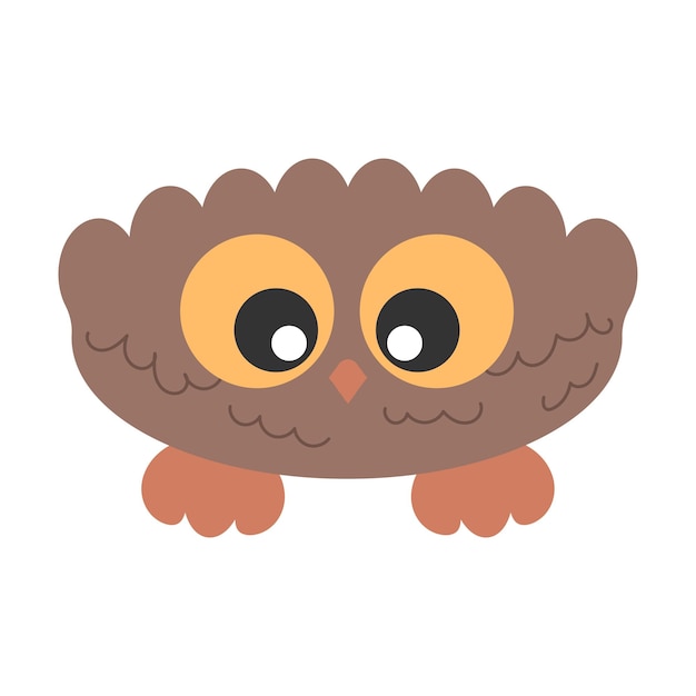 Маленькая милая сова-птица с большими глазами, смотрящими на нос-клюв