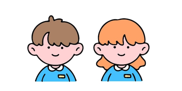 A little cute boy and girl smiling isolated on a background vector illustration